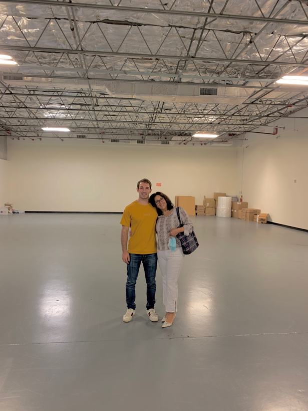 Daniel in the empty warehouse on the first day